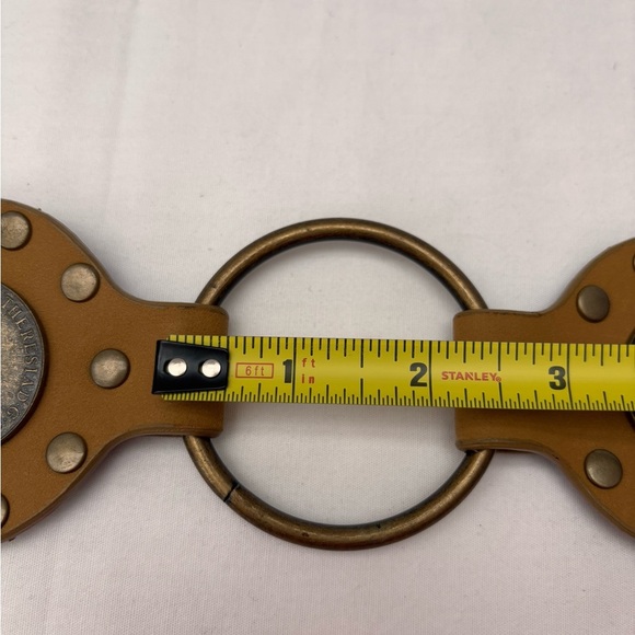 Tan Faux Leather Belt with Fringe and O-Ring Buckle - Picture 7 of 11